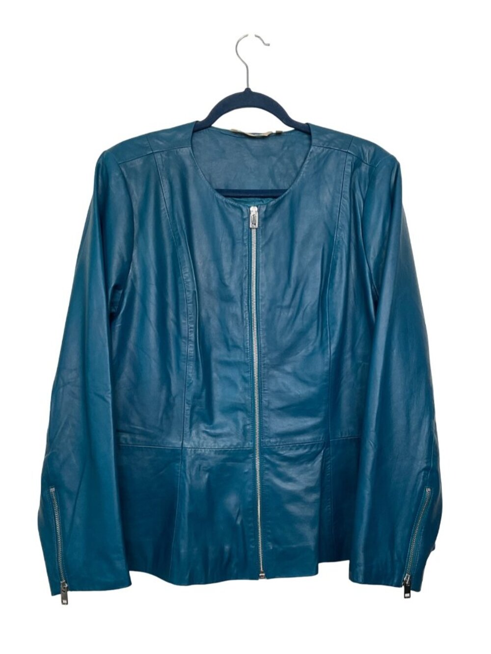 Soft Surroundings Peplum Leather Jacket NEW
